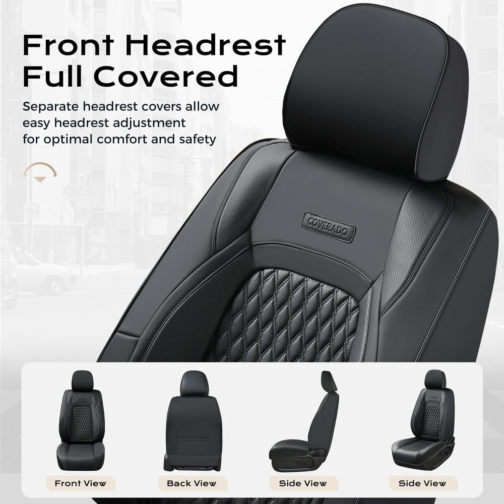 Toyota Tacoma Custom Faux Leather Car Seat Covers | Fit 3rd Gen Tacoma 2016-2023