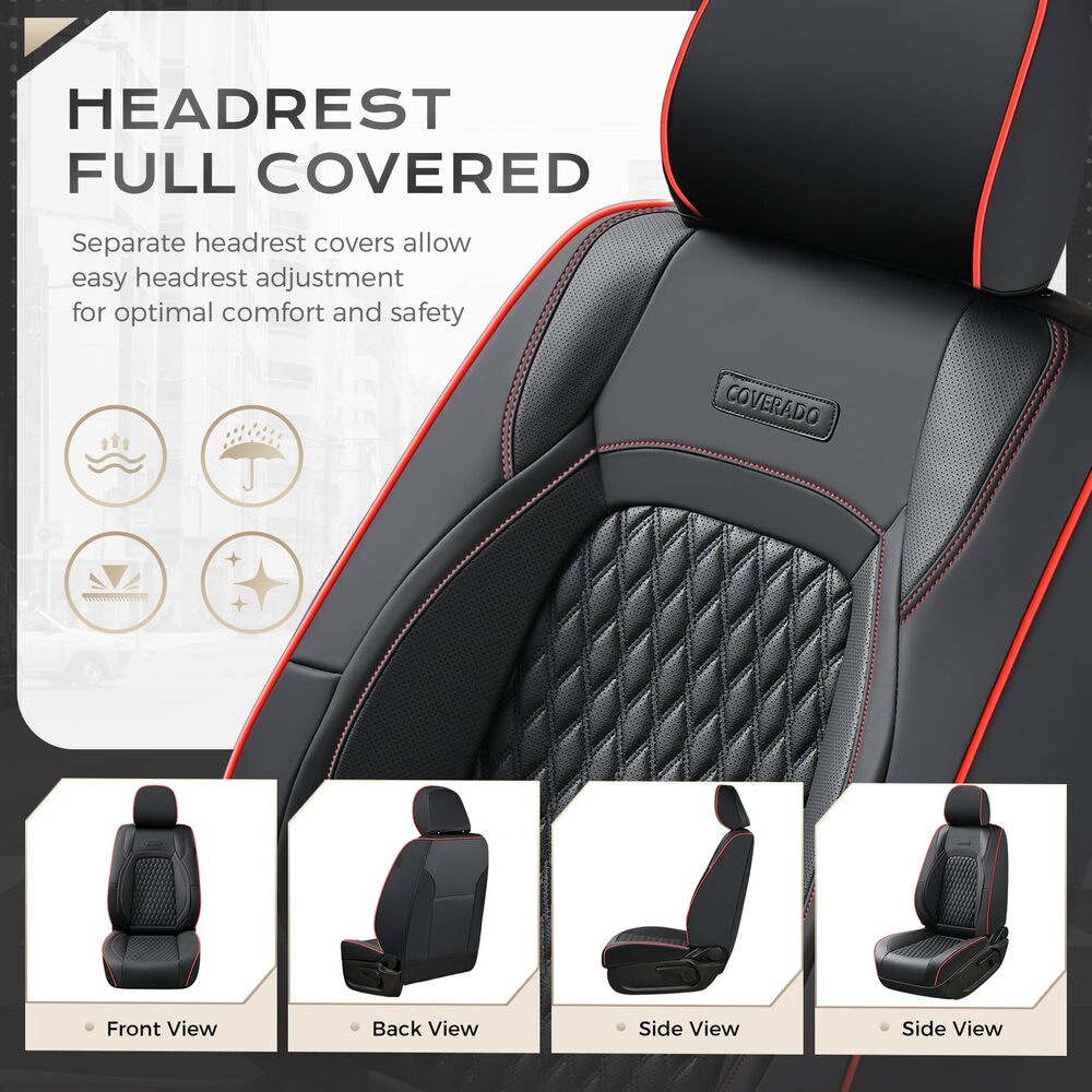 Toyota Tacoma Custom Faux Leather Car Seat Covers | Fit 3rd Gen Tacoma 2016-2023
