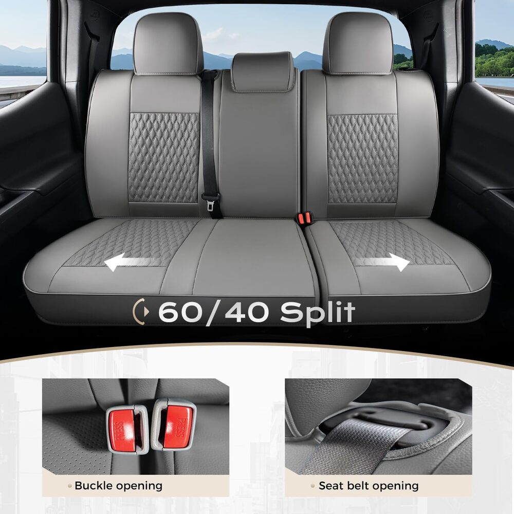 Toyota Tacoma Custom Faux Leather Car Seat Covers | Fit 3rd Gen Tacoma 2016-2023
