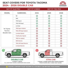 Load image into Gallery viewer, Toyota Tacoma 2024–2026 Upgraded Full Coverage Premium Faux Leather Custom Car Seat Covers
