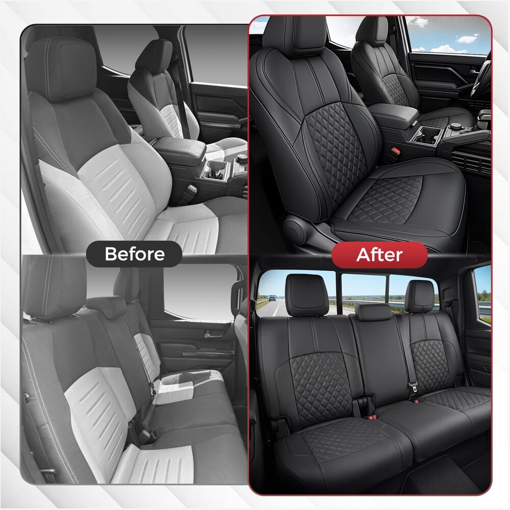 Toyota Tacoma 2024–2026 Upgraded Full Coverage Premium Faux Leather Custom Car Seat Covers