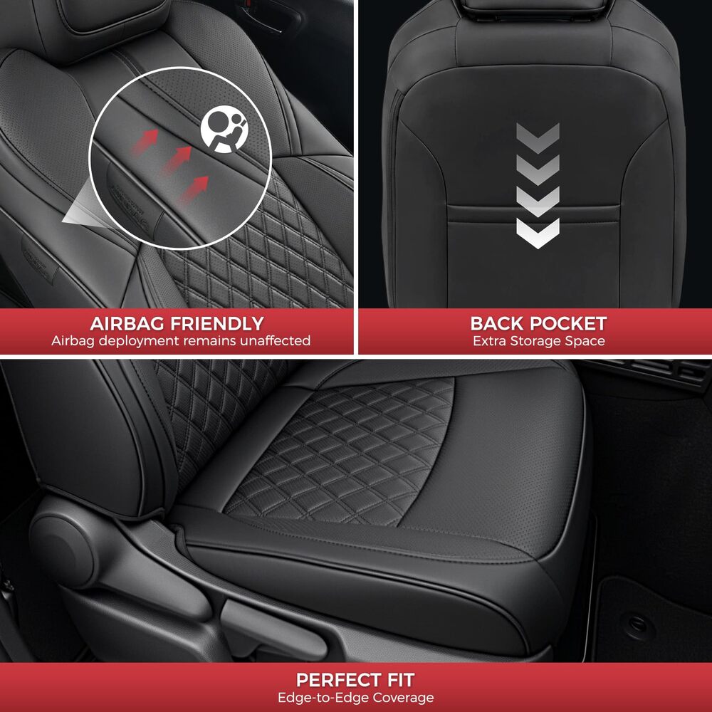 Toyota Tacoma 2024–2026 Upgraded Full Coverage Premium Faux Leather Custom Car Seat Covers