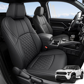 Toyota Tacoma 2024–2026 Upgraded Full Coverage Premium Faux Leather Custom Car Seat Covers