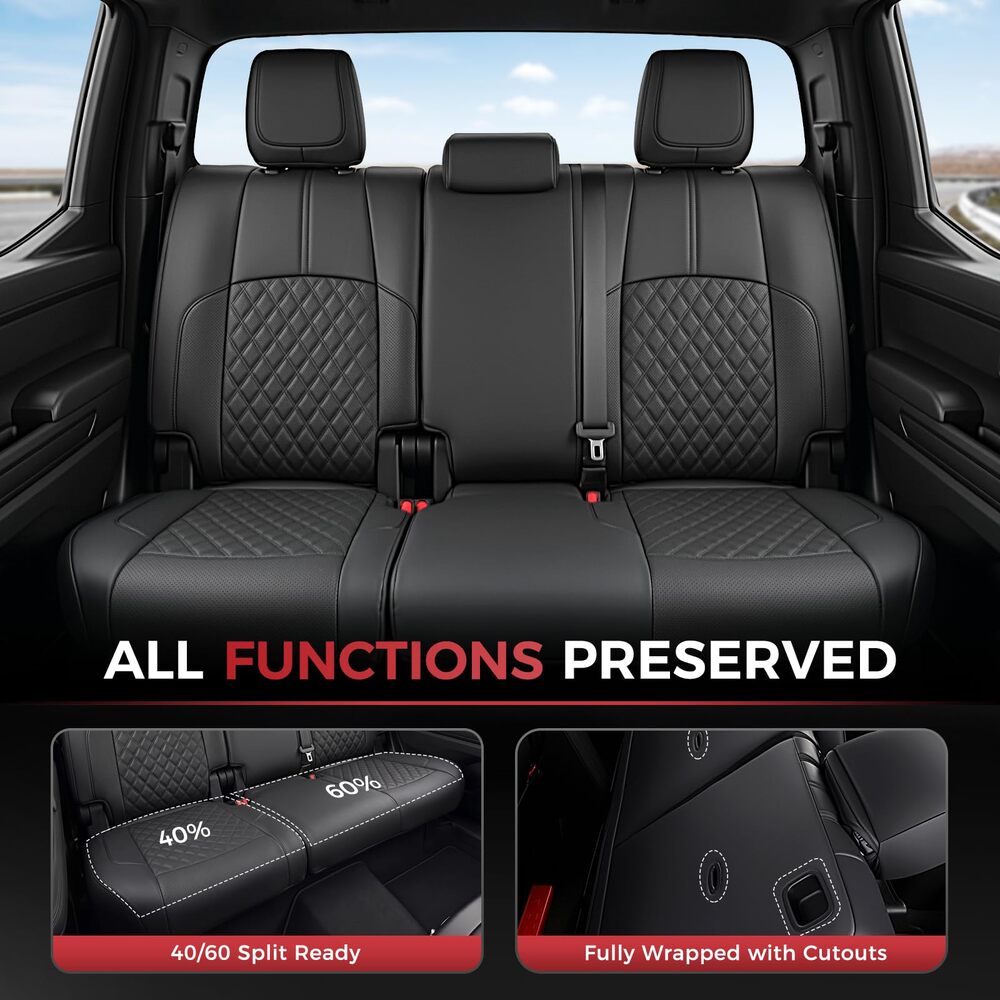 Toyota Tacoma 2024–2026 Upgraded Full Coverage Premium Faux Leather Custom Car Seat Covers