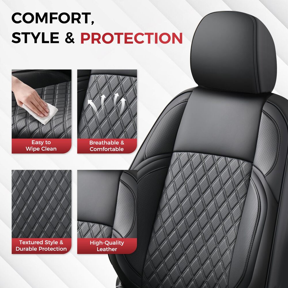 Toyota Tacoma 2016–2023 Upgraded Full Coverage Premium Faux Leather Custom Car Seat Covers