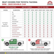 Load image into Gallery viewer, Toyota Tacoma 2016–2023 Upgraded Full Coverage Premium Faux Leather Custom Car Seat Covers