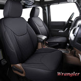 Coverado Seat Covers for 2007-2017 Jeep Wrangler JK JL 2-Door/4-Door Faux Leather Custom Fit