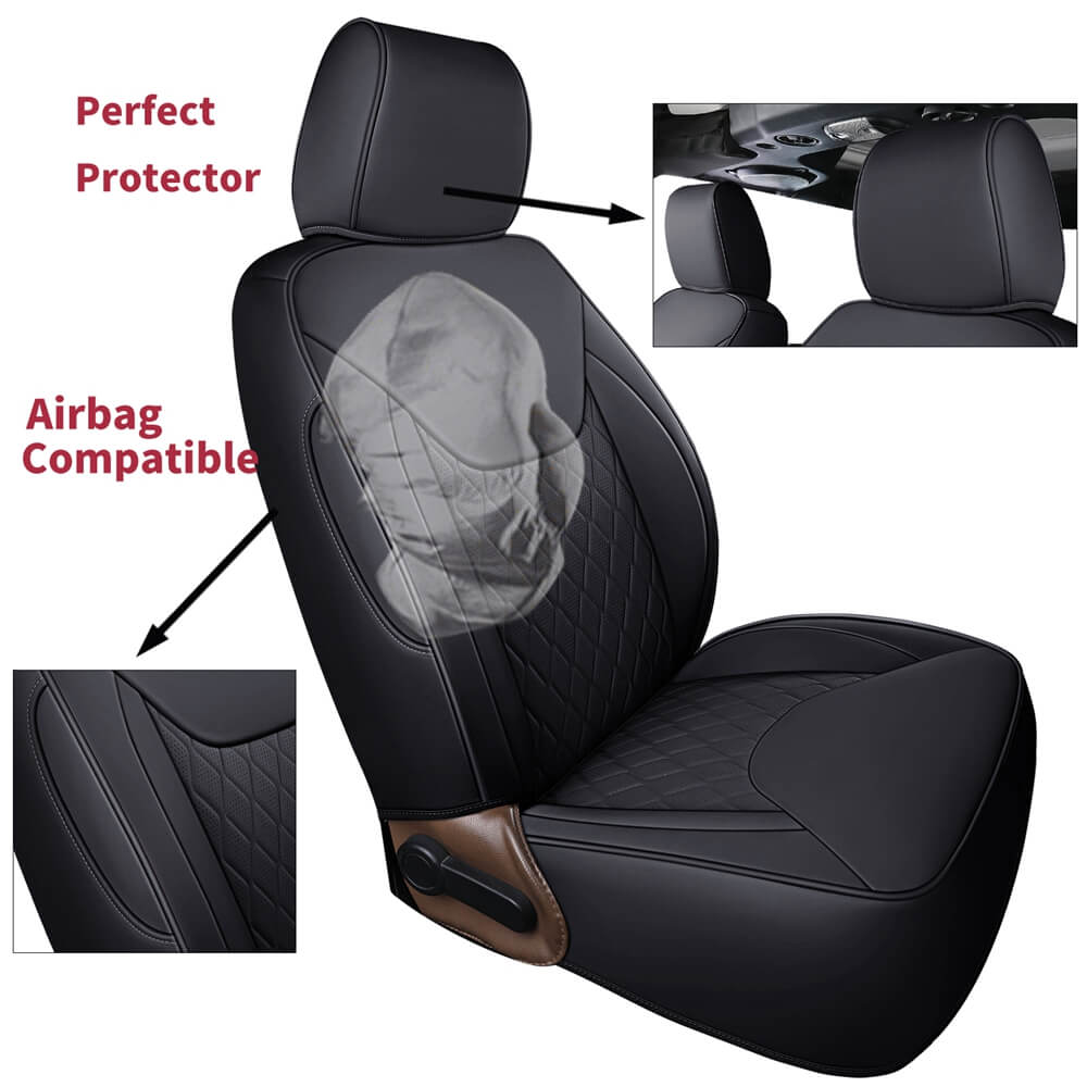 Coverado Seat Covers for 2007-2017 Jeep Wrangler JK JL 2-Door/4-Door Faux Leather Custom Fit