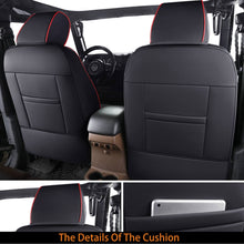 Load image into Gallery viewer, Coverado Seat Covers for 2007-2017 Jeep Wrangler JK JL 2-Door/4-Door Faux Leather Custom Fit