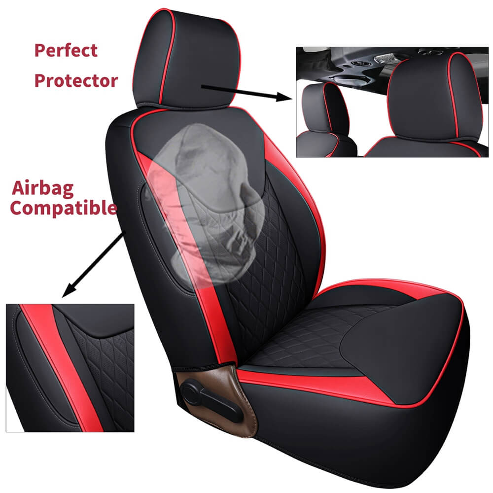 Coverado Seat Covers for 2007-2017 Jeep Wrangler JK JL 2-Door/4-Door Faux Leather Custom Fit