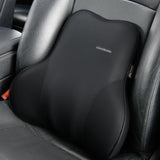Coverado Leather Lumbar Support Pillow for Car Seat Driving Back Pain with Detachable Memory Foam