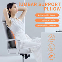 Load image into Gallery viewer, Coverado Leather Lumbar Support Pillow for Car Seat Driving Back Pain with Detachable Memory Foam