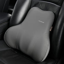 Load image into Gallery viewer, Coverado Leather Lumbar Support Pillow for Car Seat Driving Back Pain with Detachable Memory Foam