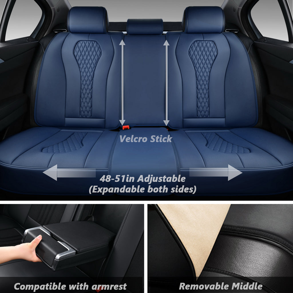 Coverado Front and Back Seat Cover Set Blue 2