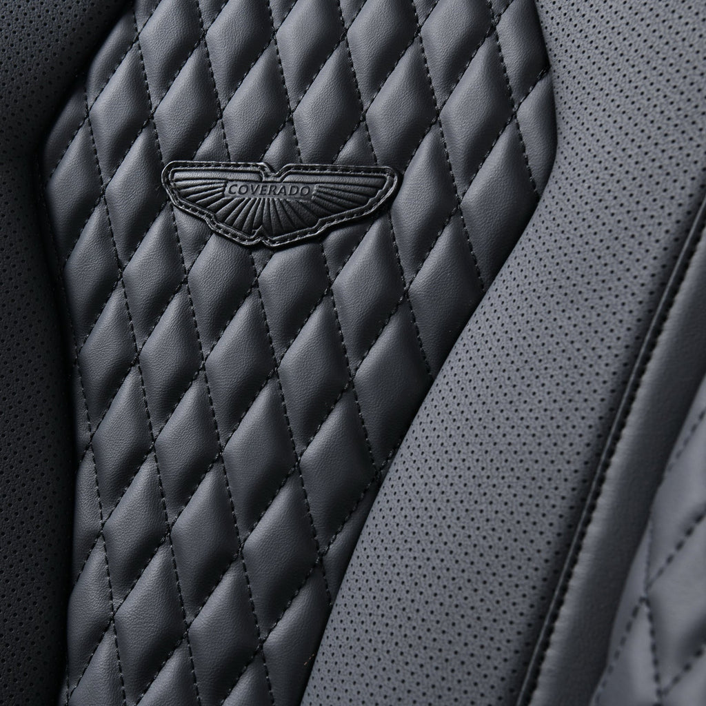 Coverado Front and Back Seat Cover Set Black 3