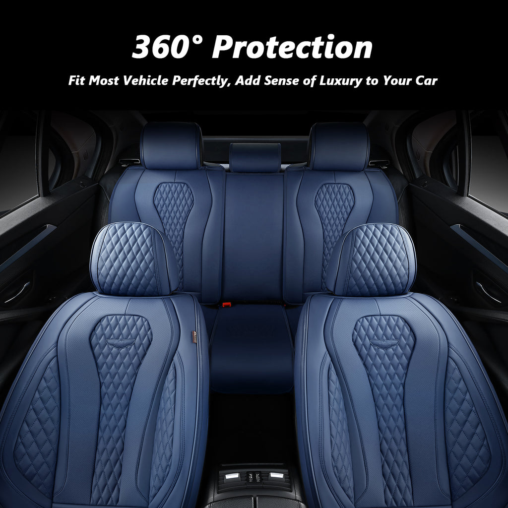Coverado Front and Back Seat Cover Set Blue 5