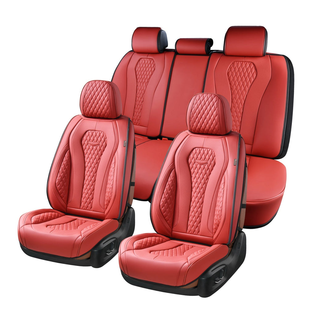 Coverado Front and Back Seat Cover Set Red 6