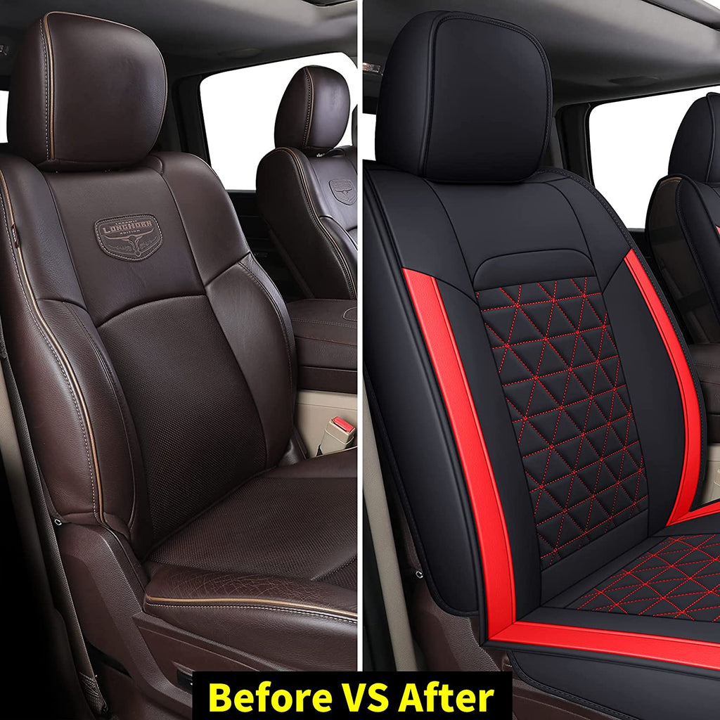 Coverado Custom Car Seat Covers Set 2002-2023 Ram 1500/2500/3500 with Curved Back Full Set Bench Seat