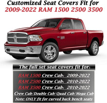 Load image into Gallery viewer, Coverado Custom Car Seat Covers Set 2002-2023 Ram 1500/2500/3500 with Curved Back Full Set Bench Seat