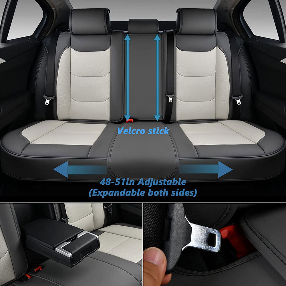 Coverado Front and Back Seat Cover Set Car Seat Cover Breathable Fit Sedan Gray 4