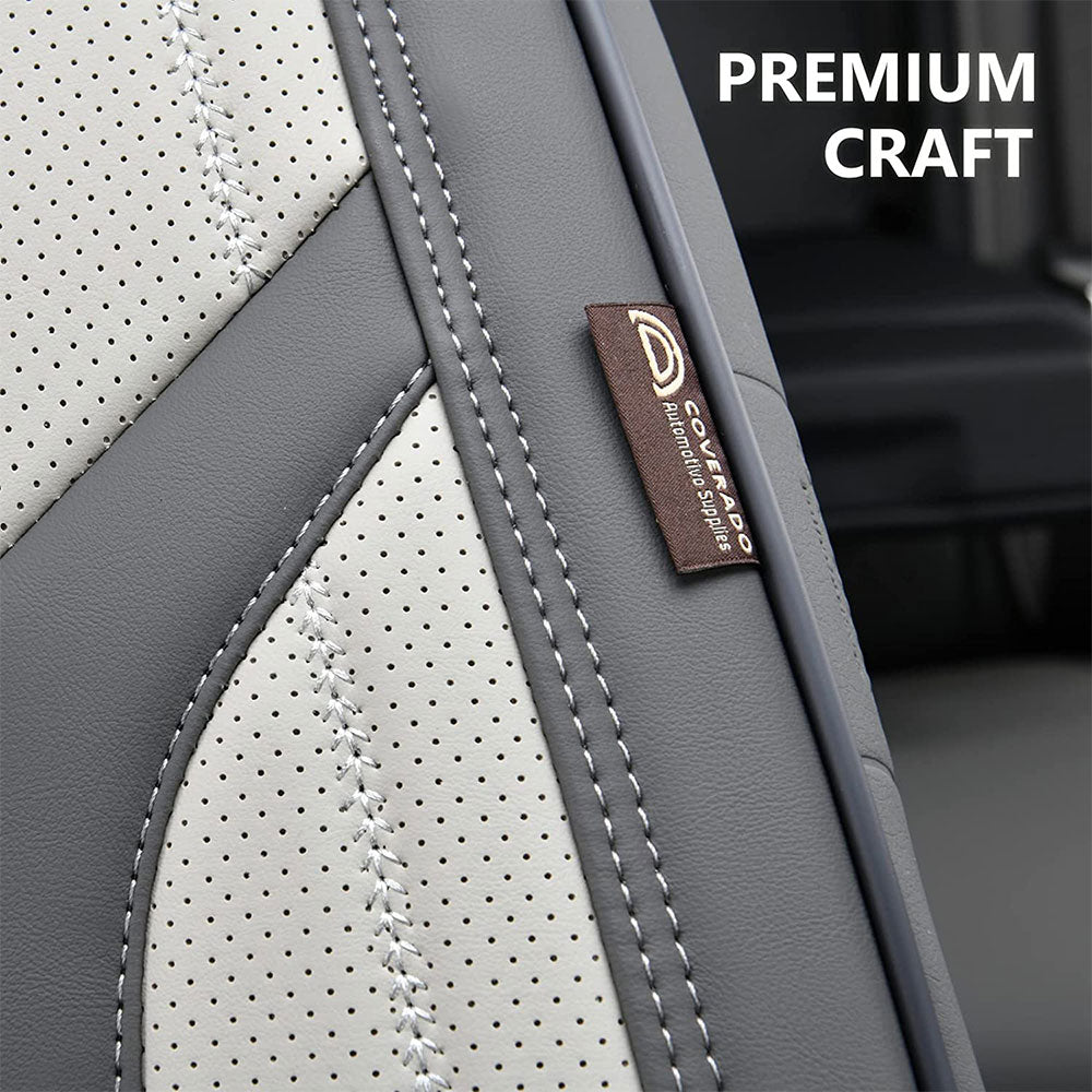 Coverado Car Seat Cover Full Set Universal Back Seat Cover Fit SUV Gray 5