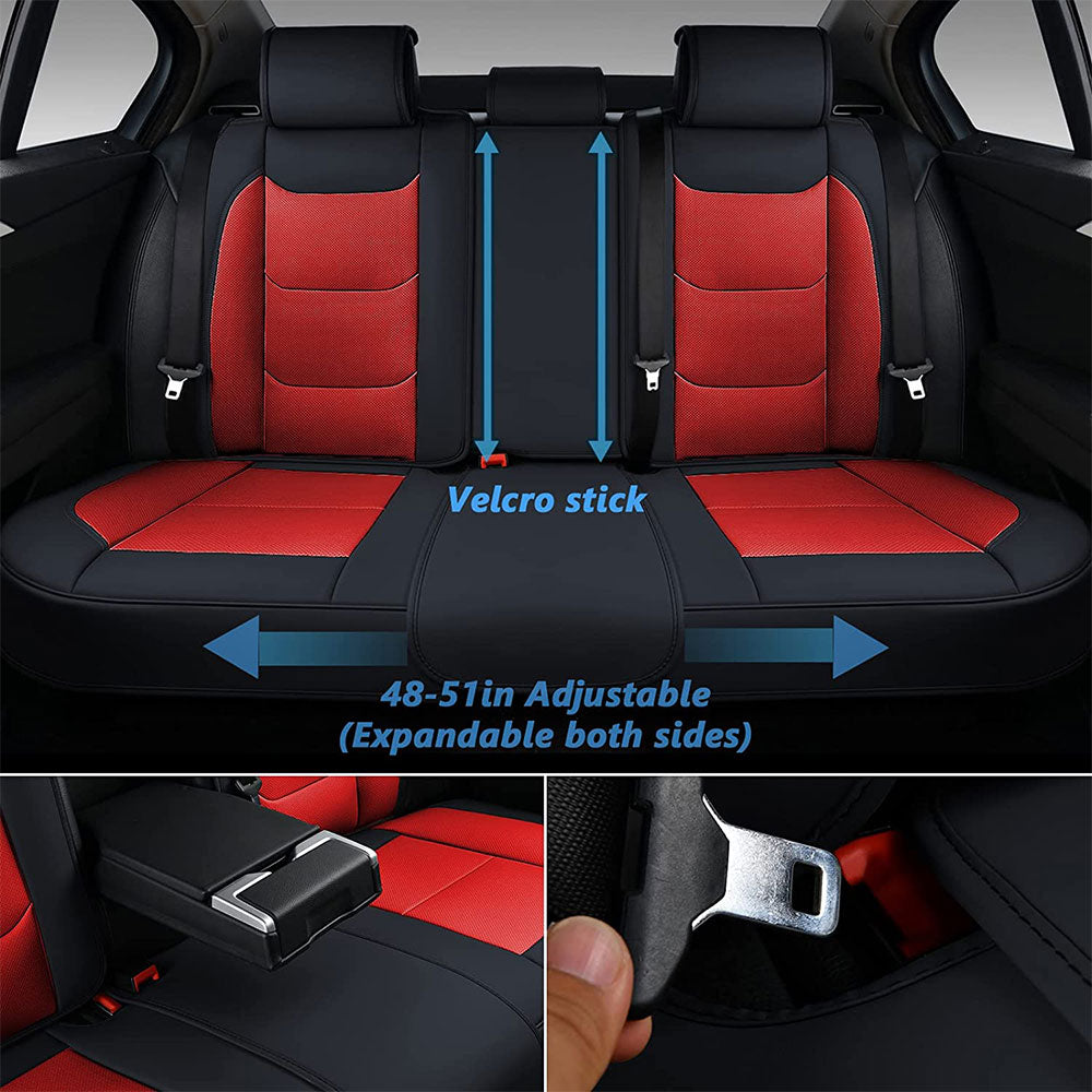Coverado Front Seat Covers for Cars Seat Cover Sweaty Fit Sedan Red 4