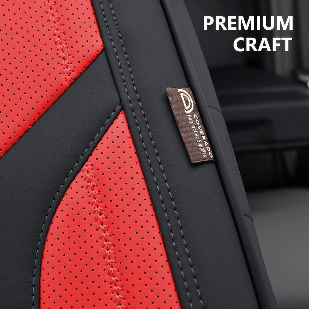 Coverado Front and Rear Seat Covers Stain Fit SUV Red 5