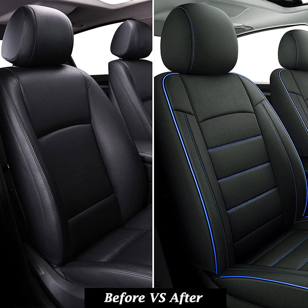 Coverado Seat Covers for Cars Seat Protector Fit SUV Black&Blue 5