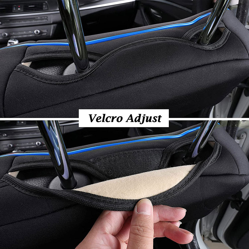 Coverado Front and Rear Seat Covers Seat Cover Stain Fit Van Black&Blue 3