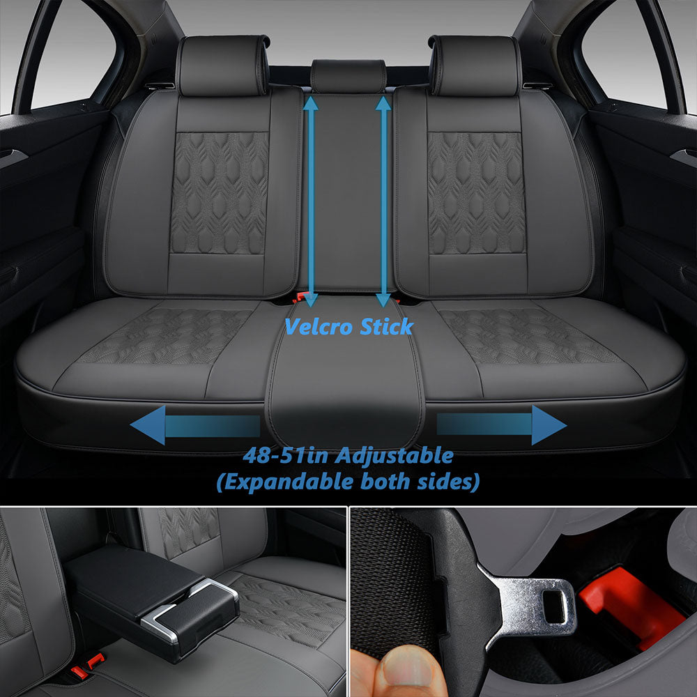 Coverado Vehicle Seat Covers, 5 Seats Full Set Gray Car Seat