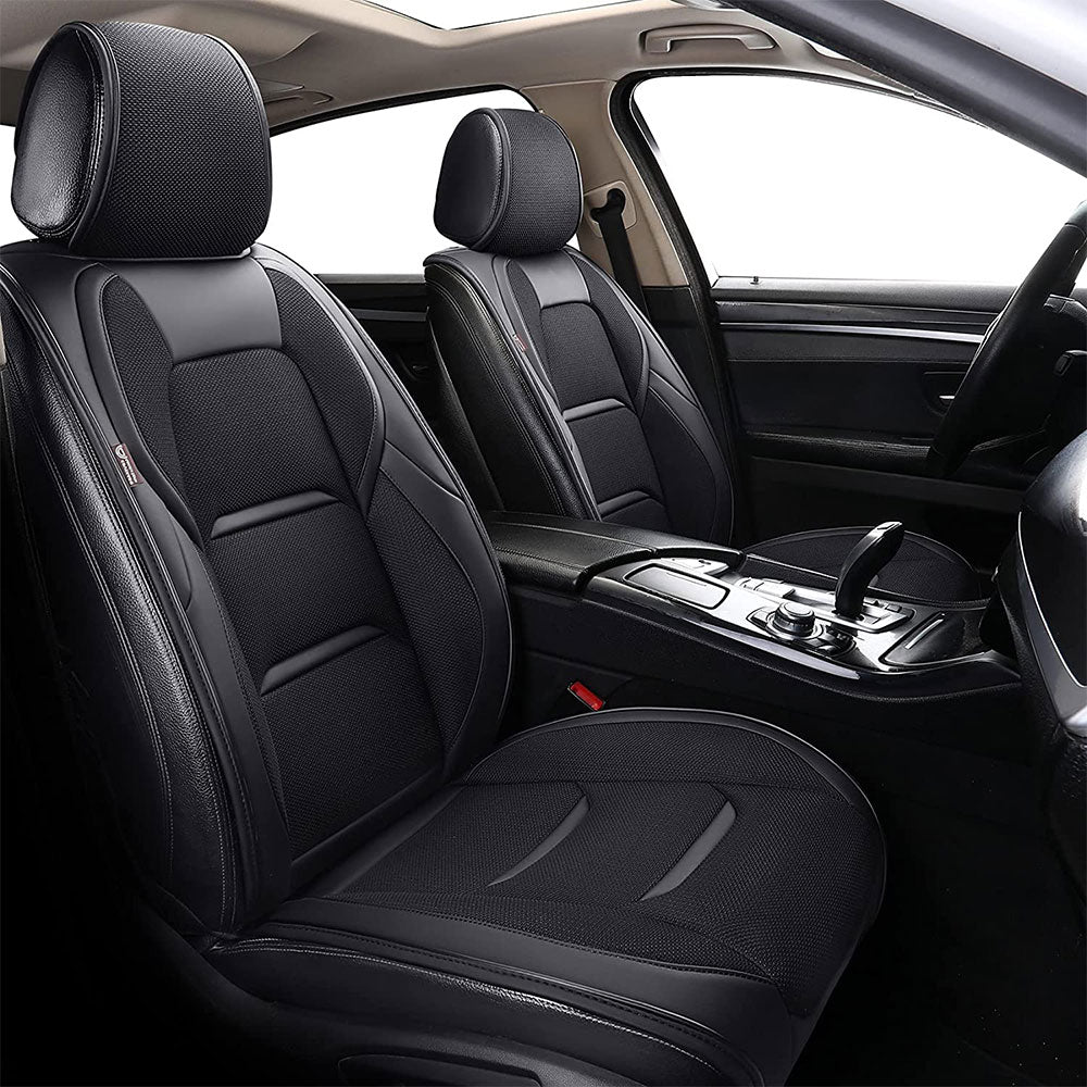Coverado Full Set Seat Cover Leather Seat Covers for Cars Fit Car Oval Pattern 1
