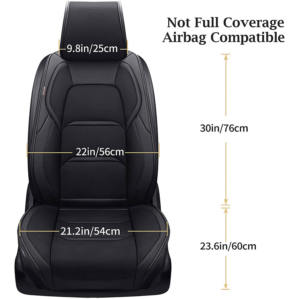 🔥🔥🔥 Coverado 2 Pieces Car Seat Cushion Faux Leather&Fabric Oval Patter