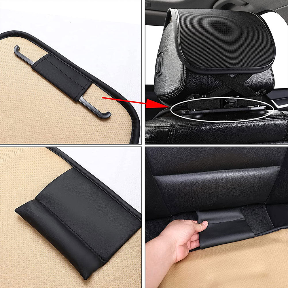 Coverado Front and back Seat Cover Car Seat Cover Stain Removal Fit Car Pleated Pattern 4
