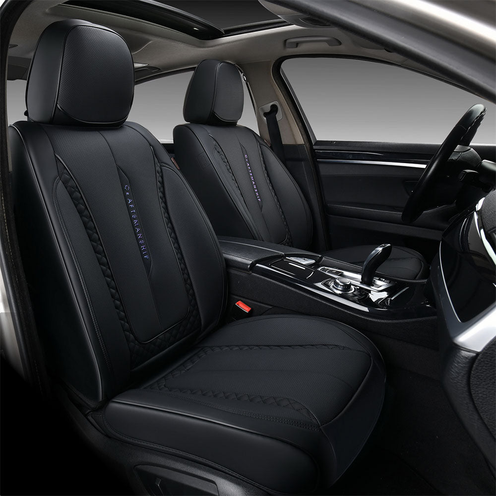 Coverado Seat Covers for Cars Leather Seat Covers for Cars Fit Car Black 1