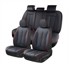 Coverado Full Set Seat Covers for Car Breathable Seat Cover Auto Fit Car Red 2