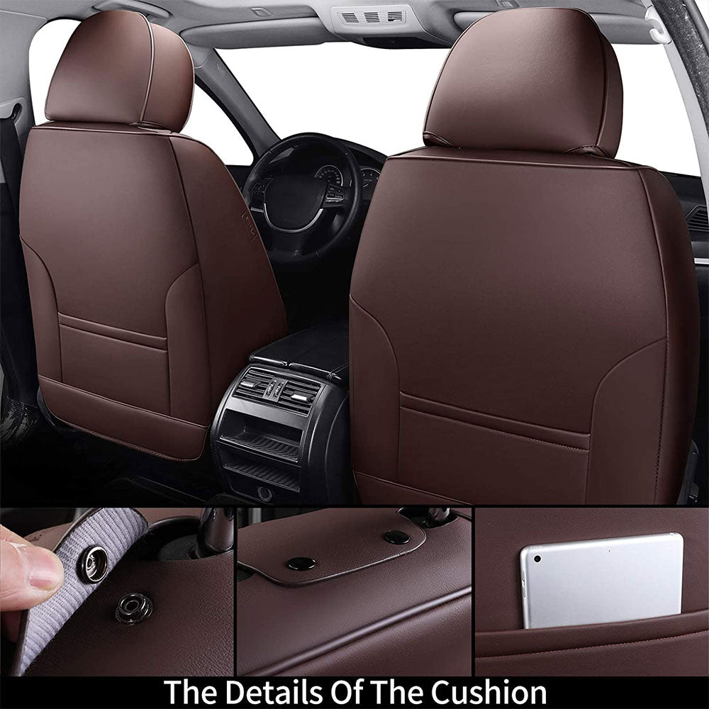Coverado 2PCs Front Seat Cover Set for Cars Premium Leather Auto Seat