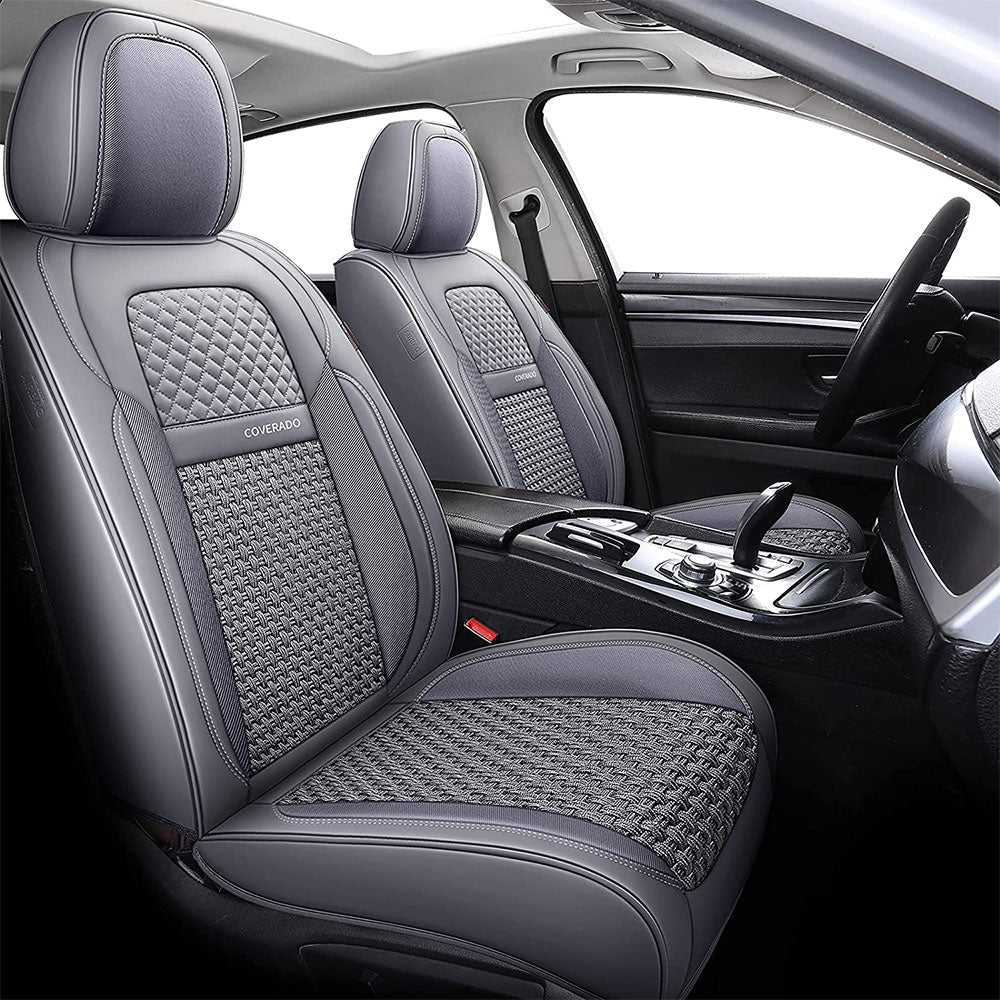 Coverado Full Seat Covers for Cars Seat Cover Stain Fit Car Gray 1