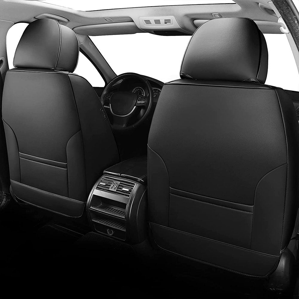 Coverado Front and Back Seat Covers for Cars Washable Car Seat Cover Fit Car Pureblack 2