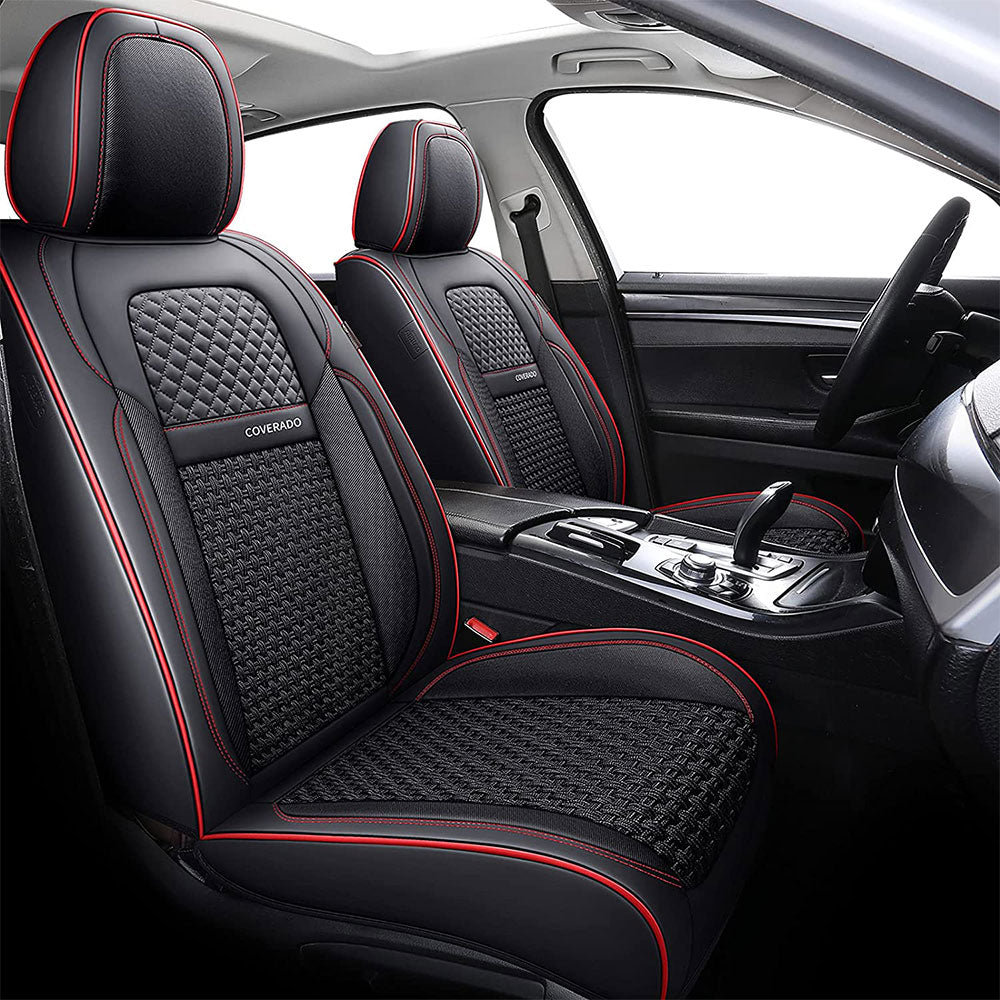 Coverado Seat Cover Installation Universal Front Car Seat Cover Fit Car Black Red 1