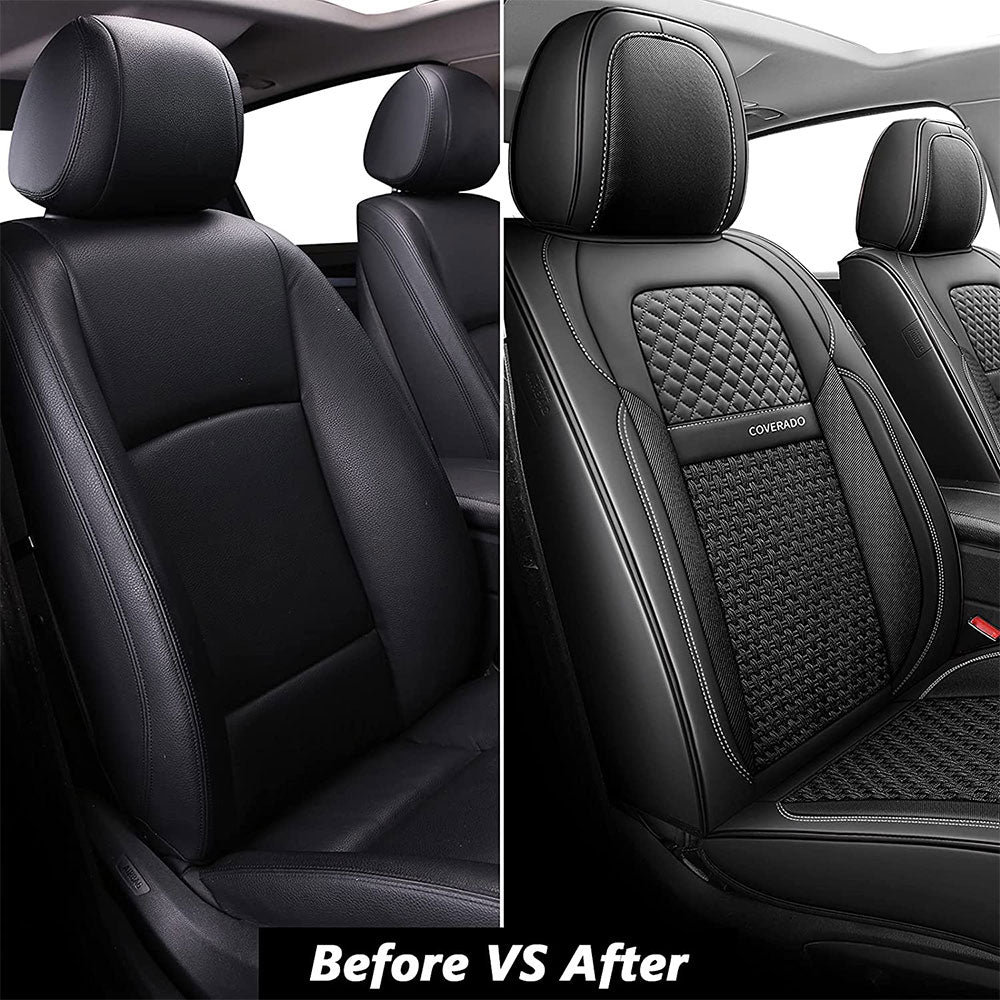 Coverado Front and Rear Seat Covers Drive Seat Cover Sweat Fit SUV Pureblack 7
