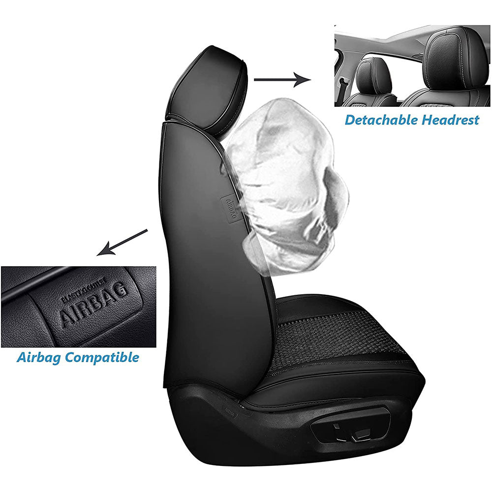 Coverado Seat Cover for Toyota Kluger Car Seat Cover UV Protection Fit Sedan Pureblack 5