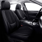 Coverado 2 Seats Front Seat Covers Leather &Fabric Driver and Passenger Seat Protector Universal Fit