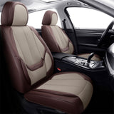 Coverado Front Back Seat Covers Leather&Fabric for Cars Auto Seat Protectors Universal Fit