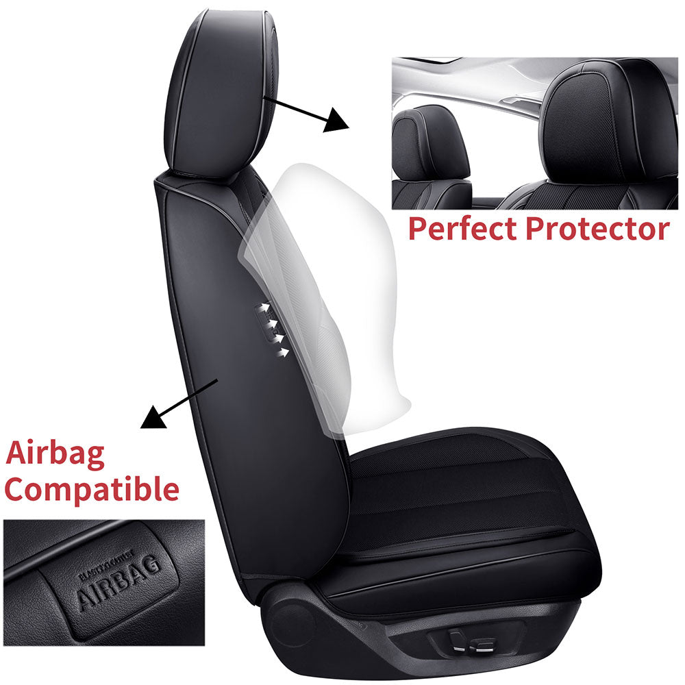 Coverado Front Seat Covers For Honda CRV Drive Seat Cover Sweat Fit Sedan Black 4