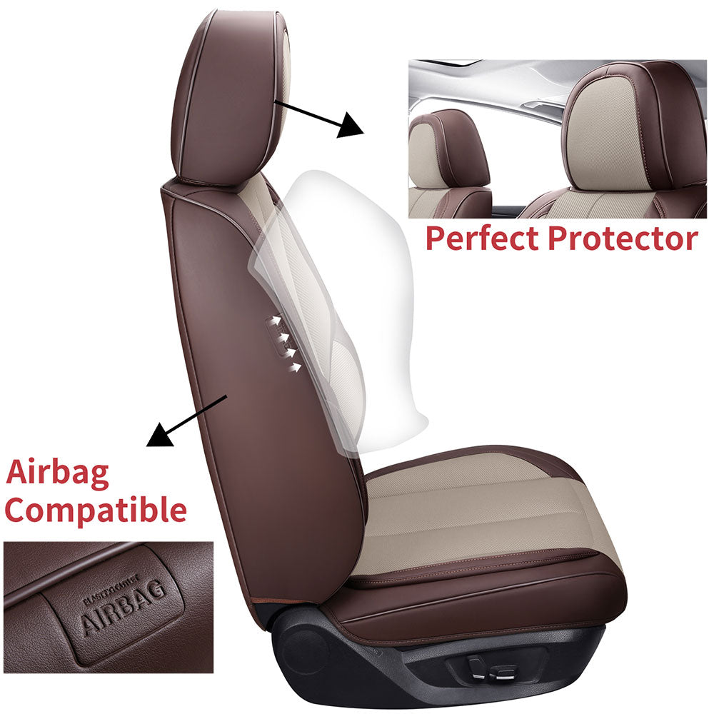 Coverado Seat Cover For Nissan Rouge Anti-sweat Seat Cover Fit Sedan Brown 4