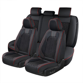 Coverado Front Car Seat Cover Waterproof Car Seat Cover Fit Car Black&Red 2
