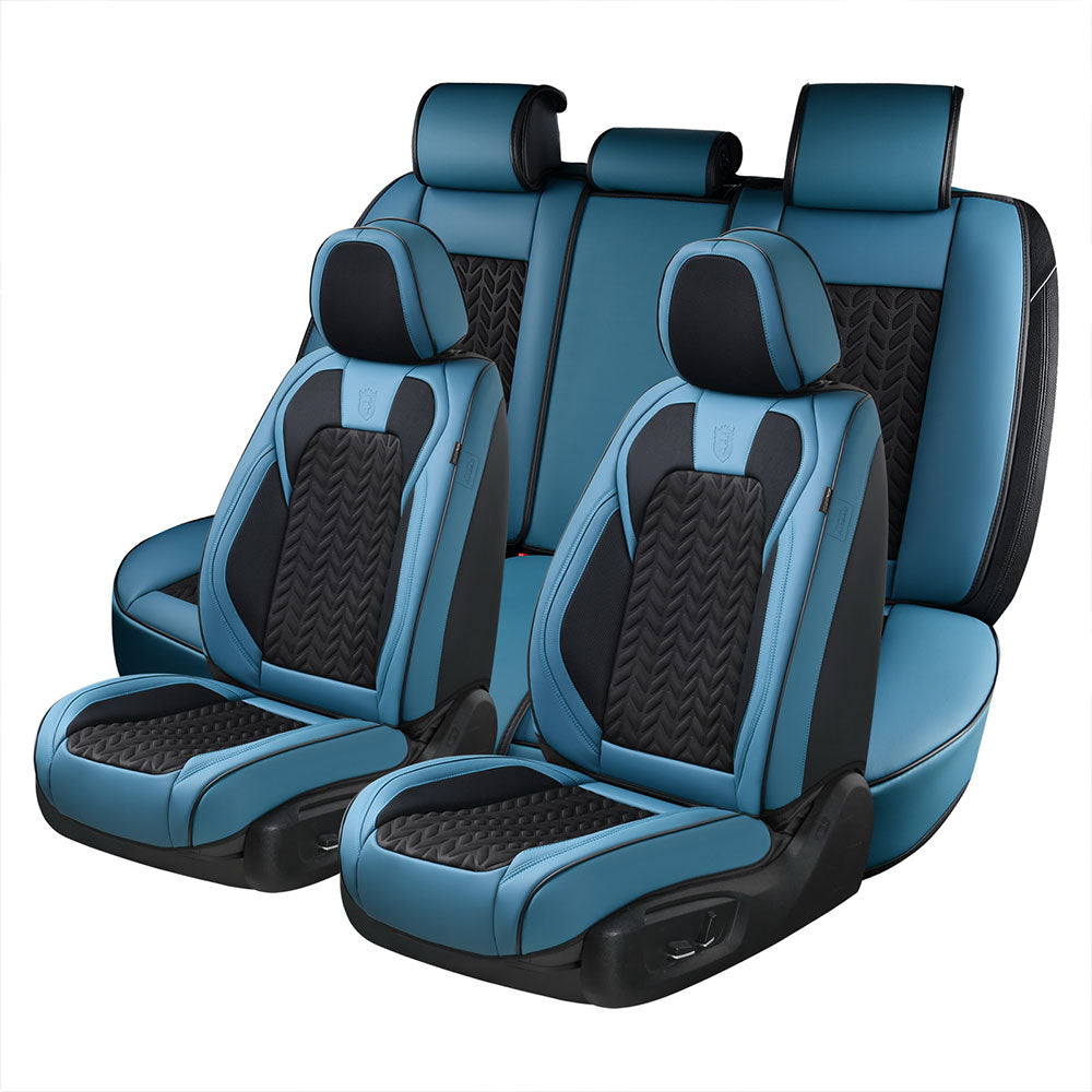 Buy PDR Car Seat Covers, Universal for 5 Seat Vehicle Waterproof Full Set  PU Leather Custom Seat Cushion Suitable for Sedan SUV Truck Fit for Most 5 Seat  Car(Blue) Online at desertcartINDIA