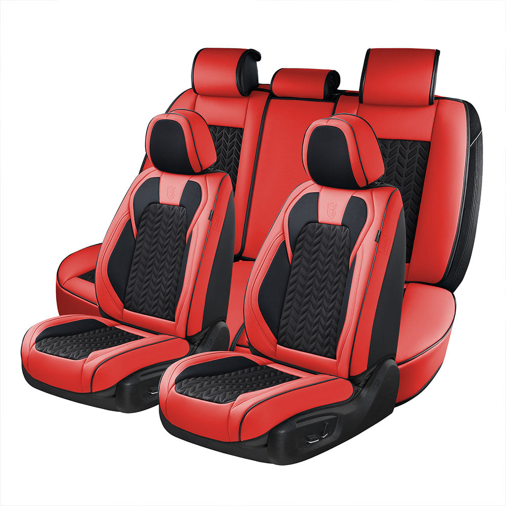 Coverado Car Seat Full Seat Cover Car Seat Cover Stain Removal Fit Car Red 2