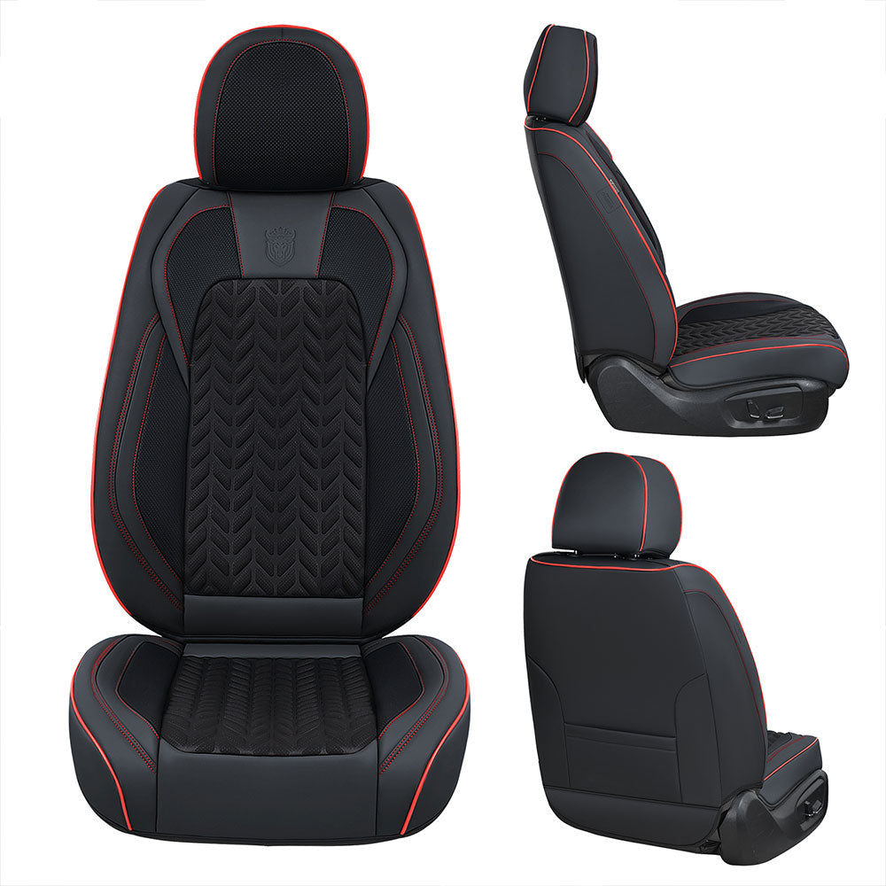 Coverado Seat Cover Installation Universal Fit Waterproof Car Seat Cover Fit SUV Black&Red 5
