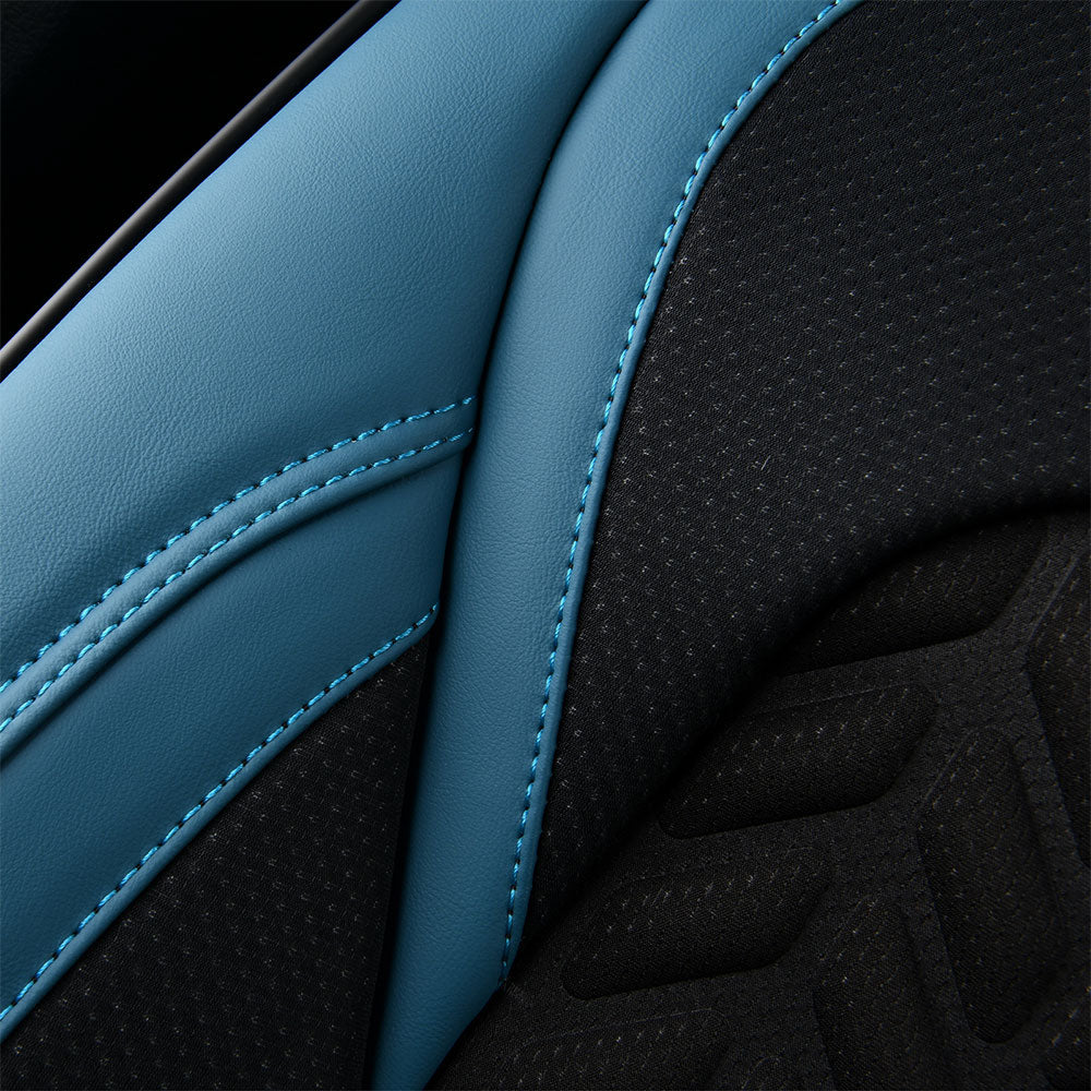 Coverado Full Car Seat Cover Sets Seat Cover Stain Fit SUV Blue 6